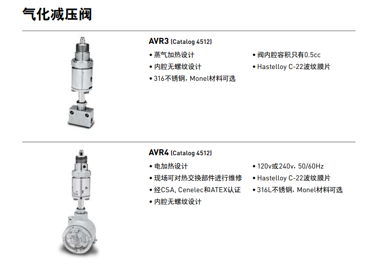 parker派克气化减压阀