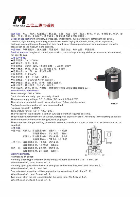 Miller 二位三通電磁閥