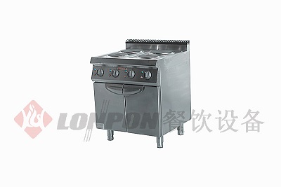 西式餐炉系列: 西式电热四头煮食炉连柜（圆盘）