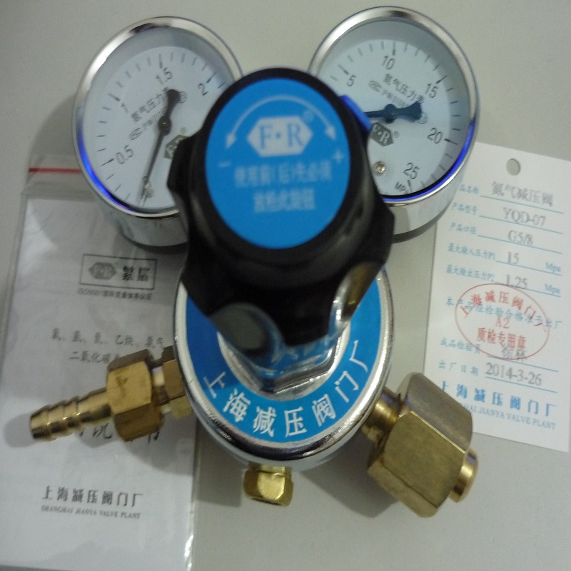 上海繁瑞氮气钢瓶减压表YQD-07氮气减压阀YQD-07氮气减压器YQD氮气压力表厂家直销