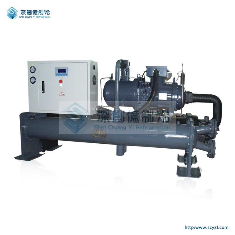 杭州冻水机生产定制食品厂专用40HP水冷螺杆式冷水机