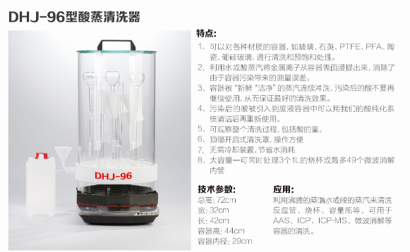 DHJ-96型超净清洗器、酸蒸清洗器