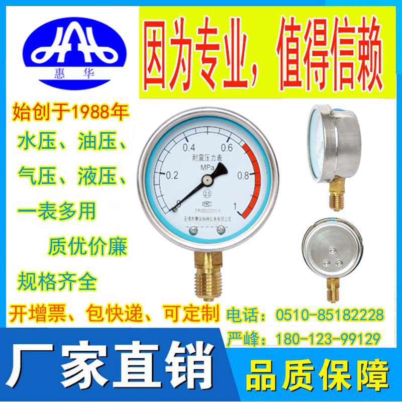 耐震压力表YN-40/50/60/75/100/150