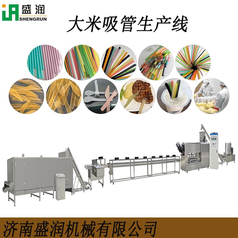 大米吸管生产线 彩色可食用的淀粉吸管生产线 厂家环保吸管设备